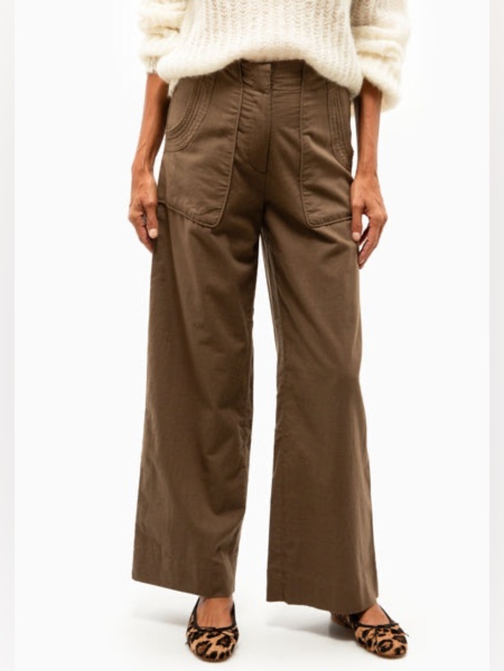 YFB Young Fabulous Broke Olive Brown Saidie Wide-Leg Pocket Elastic Waist Pants